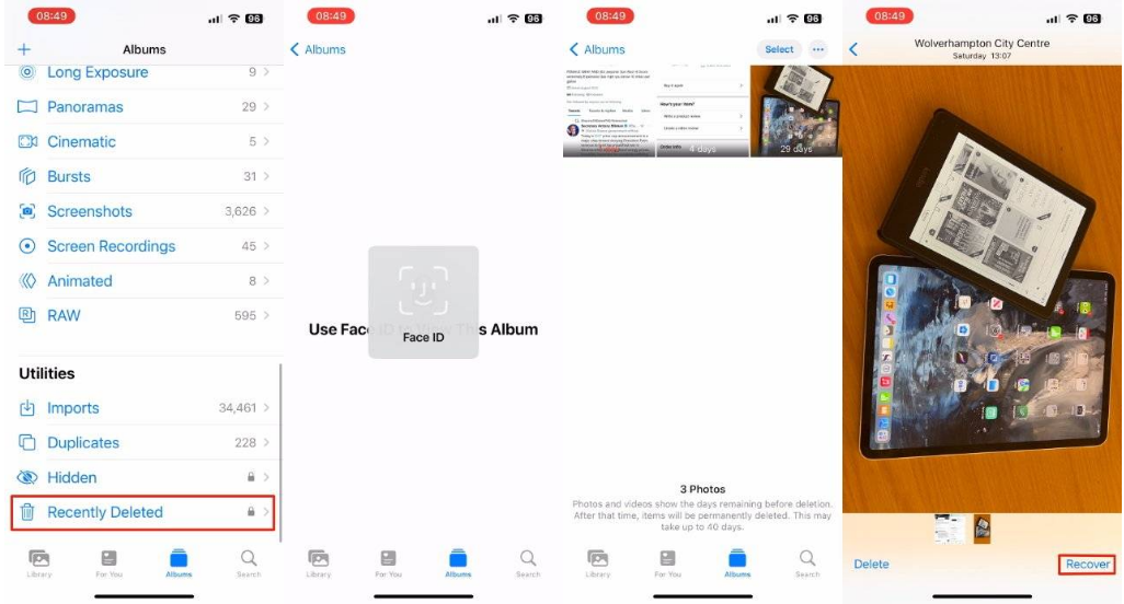偃师苹果14维修分享 iPhone14 上恢复已删除的照片 